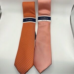 Club Room set of two orange and light coral ties NWT